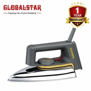 Globalstar GS-1172 Heavy-Duty Electric Dry Iron Box with Non-Stick Soleplate & Temperature Control