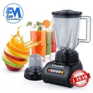 Em BD02 2-in-1 Blender & Grinding Machine with Heavy-Duty Motor - 1.5L - Black (1Yr Warranty)