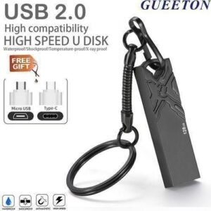 GUEETON 128GB Waterproof Metal OTG USB Flash Drive for Smartphones & PCs
