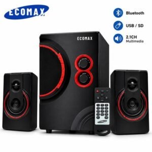 Ecomax 2.1CH Multimedia Bluetooth Subwoofer Speaker System with USB, SD, FM Radio & Remote