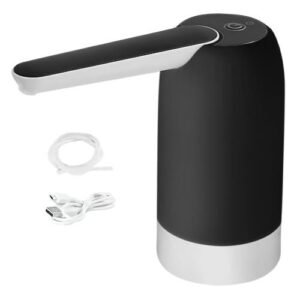 Rashnik Automatic USB Rechargeable Electric Water Dispenser Pump for 18.9L/20L Gallon Bottles - Black