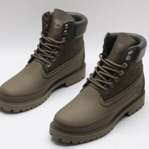 Men's 6-Inch Waterproof Nubuck Leather Lug-Sole Work & Outdoor Ankle Boots - Olive Dark Green
