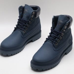 Men's 6-Inch Waterproof Nubuck Leather Lug-Sole Work & Casual Ankle Boots - Deep Navy Blue